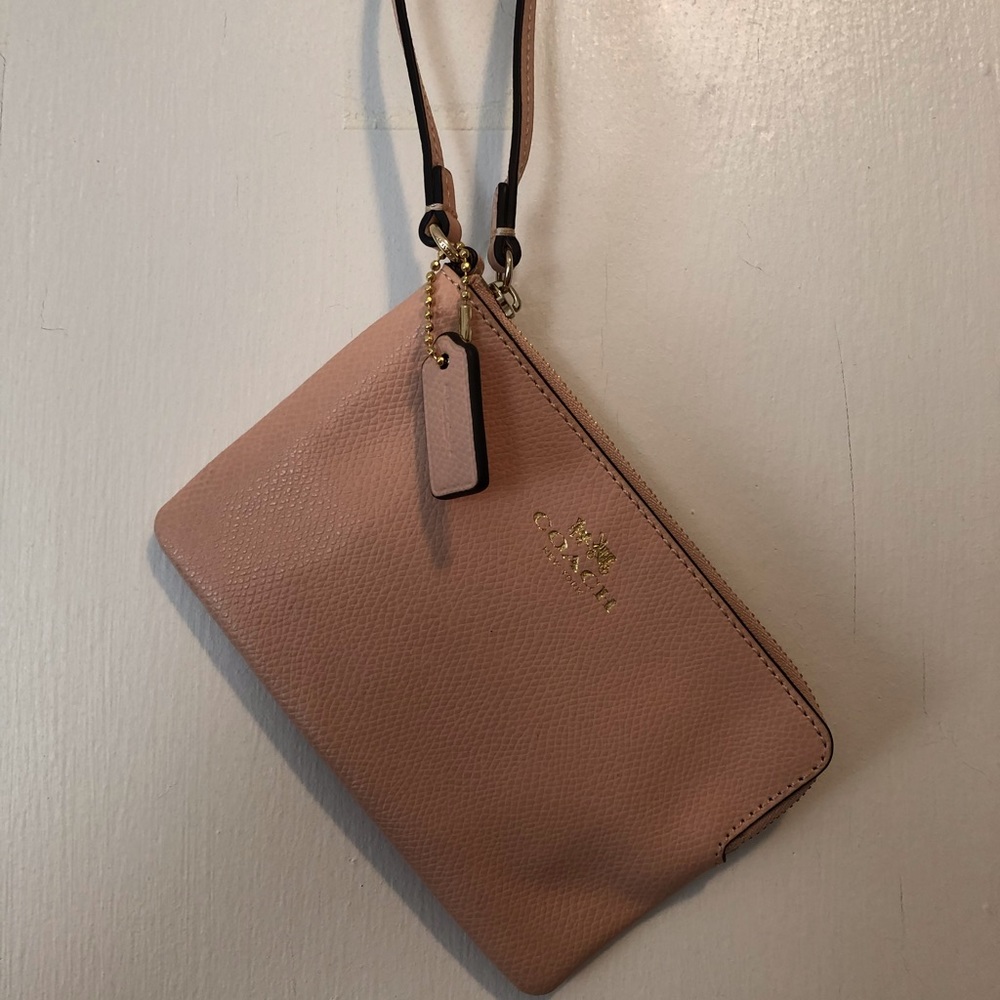 Rose Pink Slim COACH Wristlet